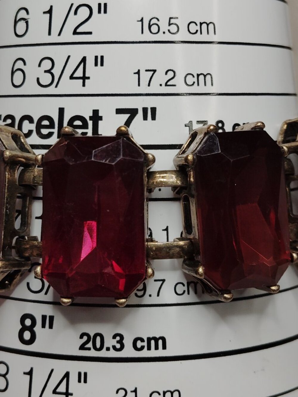 Chloe + Isabel Wine‑Red Rhinestone Bracelet - Picture 3 of 12